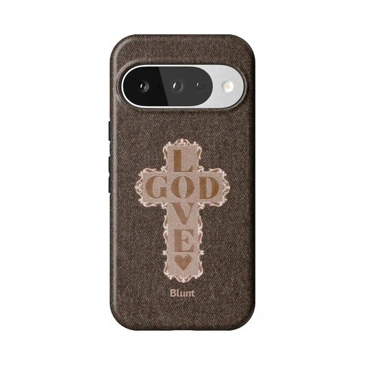 Love God Brown Cross Pixel Case