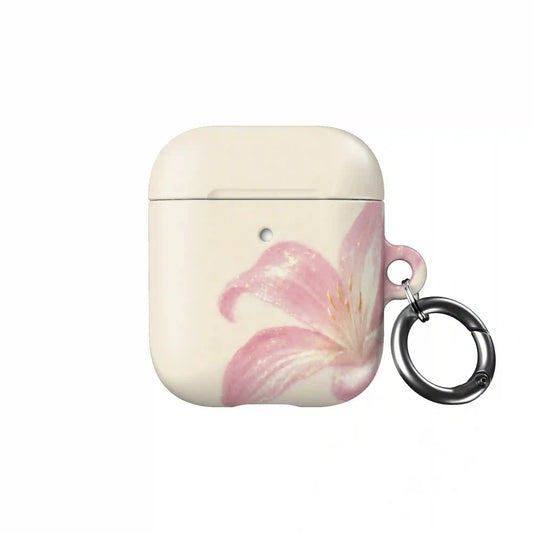 White Blushed Lilly AirPod Case