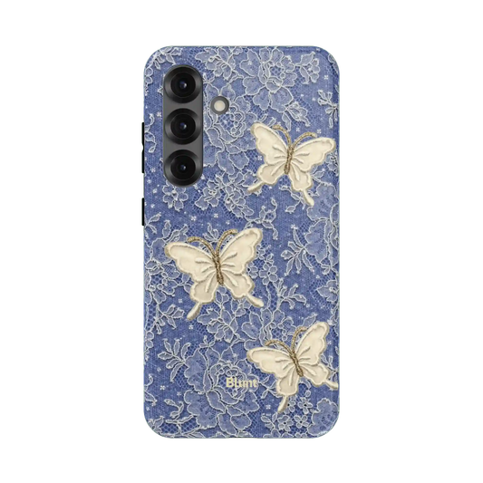 Blue Lace Butterfly Samsung Case