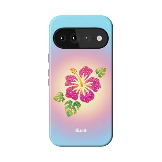 Hibiscus Glow Pixel Case