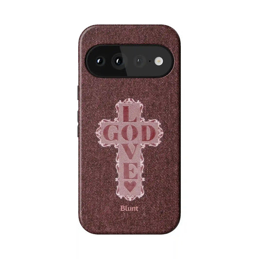 Love God Pink Cross Pixel Case