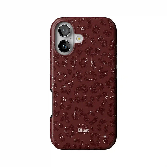 Burgundy Cheetah Print iPhone Case