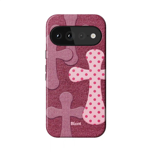 Pink Polka Patch Pixel Case