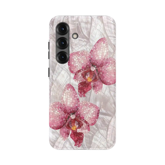 Pink Mosaic Orchids Samsung Case