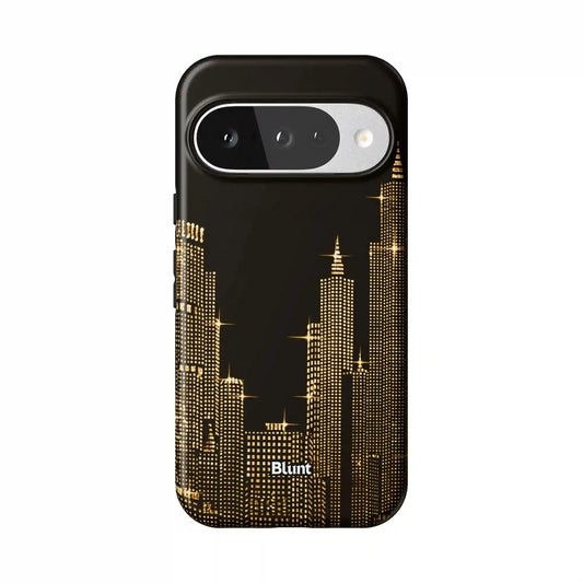 Gold Nyc Skyeline Pixel Case